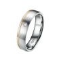 Preview: DOOSTI Ehering / Trauring / Partnerring Bicolor aus Gelbgold / Weißgold mit Brillant - inkl. Gratis Gravur