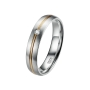 Preview: DOOSTI Ehering / Trauring / Partnerring Bicolor aus Gelbgold / Weißgold mit Brillant - inkl. Gratis Gravur