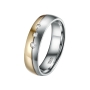Preview: DOOSTI Ehering / Trauring / Partnerring Bicolor aus Gelbgold / Weißgold mit Brillanten - inkl. Gratis Gravur