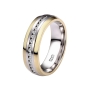 Preview: DOOSTI Ehering / Trauring / Partnerring Bicolor Gelbgold / Weißgold mit Brillanten - inkl. Gratis Gravur