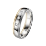 Preview: DOOSTI Ehering / Trauring / Partnerring Bicolor aus Gelbgold / Weißgold mit Brillanten - inkl. Gratis Gravur