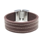 Preview: DOOSTI Armband Leder mit Edelstahlschließe Braun - - inkl. Gratis Gravur