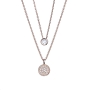 Preview: DOOSTI Damen Halskette mit zwei Anhängern 925/- Silber Rosegold vergoldet