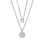 Preview: DOOSTI Damen Halskette mit zwei Anhängern 925/- Silber rhodiniert