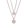 Preview: DOOSTI Damen Halskette mit zwei Anhängern 925/- Silber Rosegold vergoldet