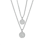 Preview: DOOSTI Damen Halskette mit zwei Anhängern 925/- Silber rhodiniert