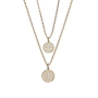 Preview: DOOSTI Damen Halskette mit zwei Anhängern 925/- Silber Gelbgold vergoldet