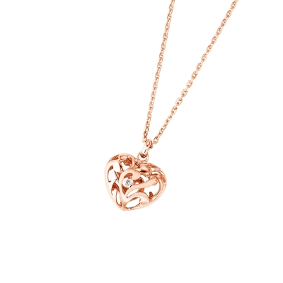 DOOSTI Zarte Halskette Herz 925/- Silber Rosegold vergoldet