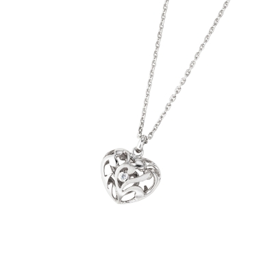 DOOSTI Zarte Halskette Herz 925/- Silber rhodiniert