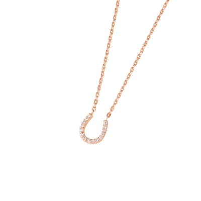 DOOSTI Zarte Halskette Hufeisen 925/- Silber Rosegold vergoldet