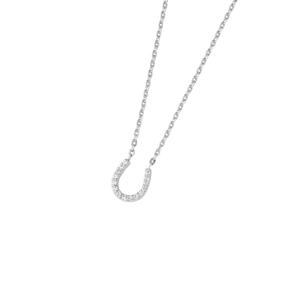 DOOSTI Zarte Halskette Hufeisen 925/- Silber rhodiniert