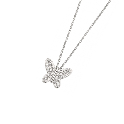 DOOSTI Zarte Halskette Schmetterling 925/- Silber rhodiniert
