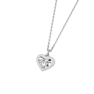DOOSTI Zarte Halskette Herz 925/- Silber rhodiniert
