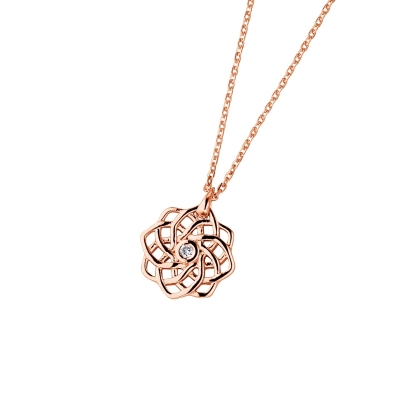 DOOSTI Zarte Halskette keltischer Knoten 925/- Silber Rosegold vergoldet