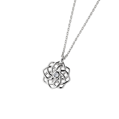 DOOSTI Zarte Halskette keltischer Knoten 925/- Silber rhodiniert