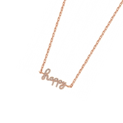 DOOSTI Zarte Halskette Happy 925/- Silber Rosegold vergoldet