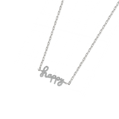 DOOSTI Zarte Halskette Happy 925/- Silber rhodiniert