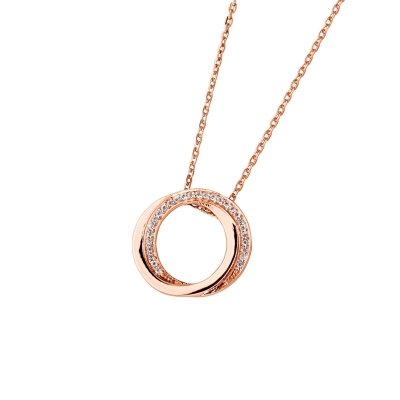 DOOSTI Zarte Halskette 925/- Silber Rosegold vergoldet