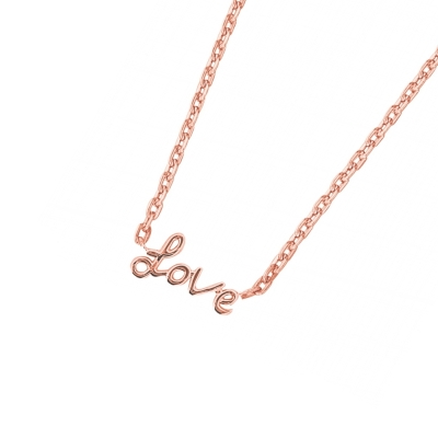 DOOSTI Zarte Halskette Love 925/- Silber Rosegold vergoldet