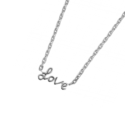 DOOSTI Zarte Halskette Love 925/- Silber rhodiniert