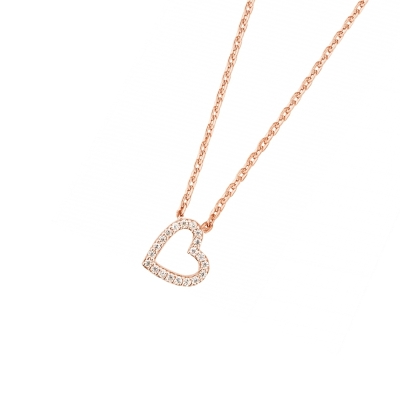 DOOSTI Zarte Halskette Herz 925/- Silber Rosegold vergoldet
