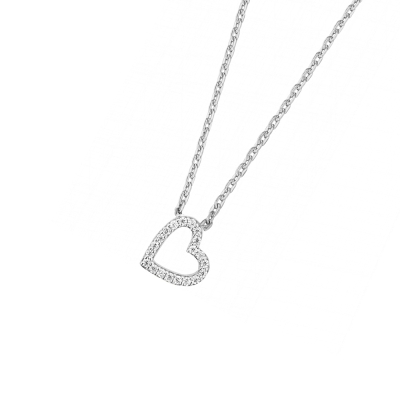 DOOSTI Zarte Halskette Herz 925/- Silber rhodiniert