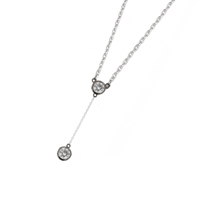 DOOSTI Zarte Halskette 925/- Silber schwarz