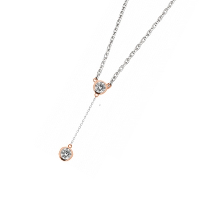 DOOSTI Zarte Halskette 925/- Silber Rosegold vergoldet