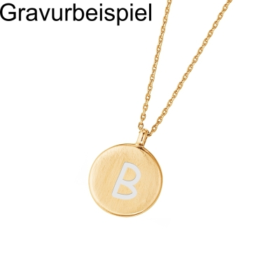 DOOSTI Zarte Halskette 925/- Silber Gelbgold vergoldet - inkl. Gratis Gravur