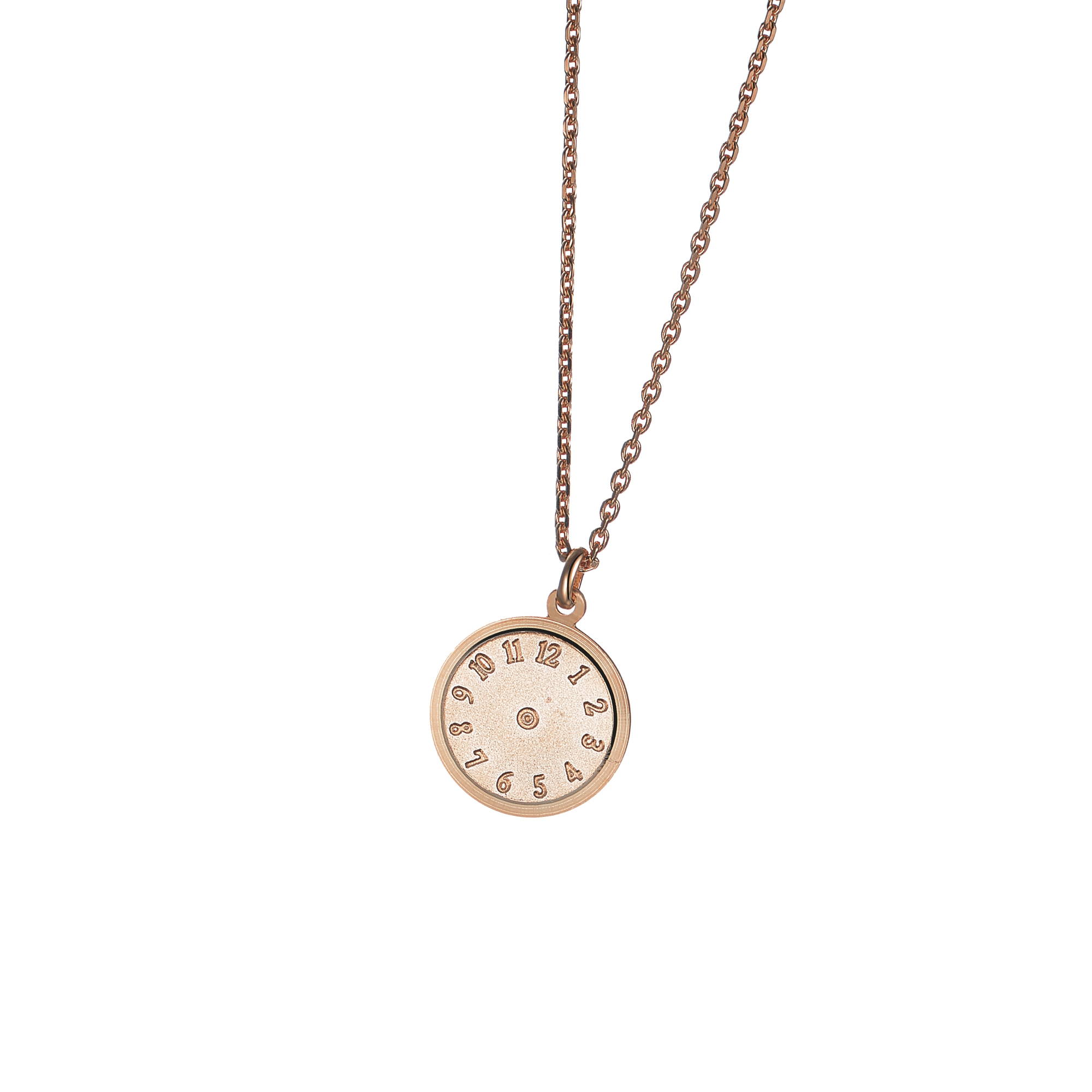 DOOSTI -Damen-Halskette-mit-Anhaenger-Uhr-925-Silber-Rosegold-vergoldetSI-N-66-RG